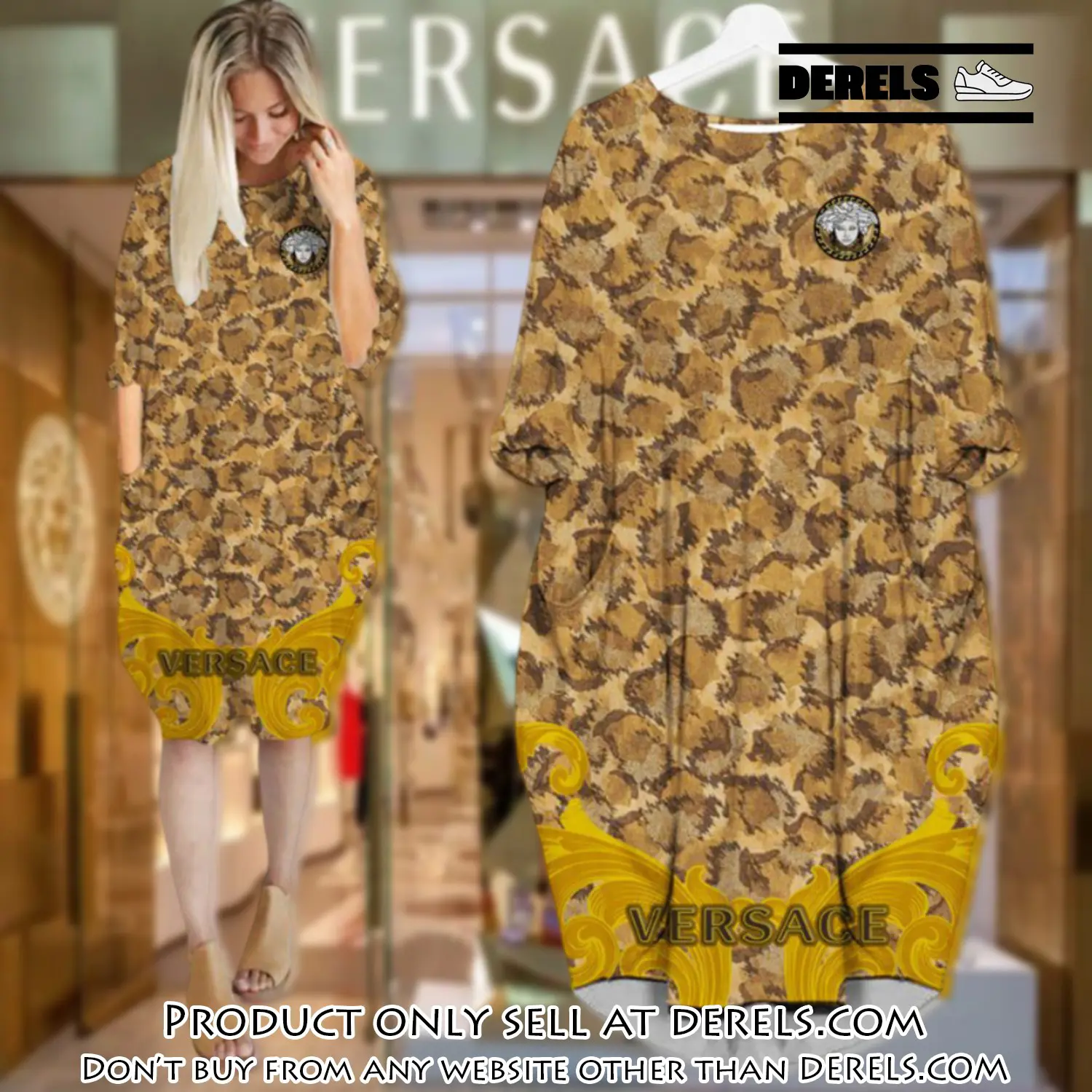 Gianni versace batwing pocket dress luxury brand for women pd065 dr2422014